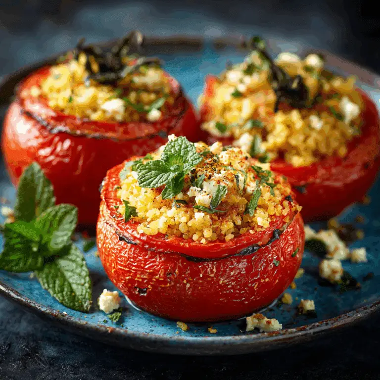 Baked Stuffed Tomatoes with Bulgur and Feta