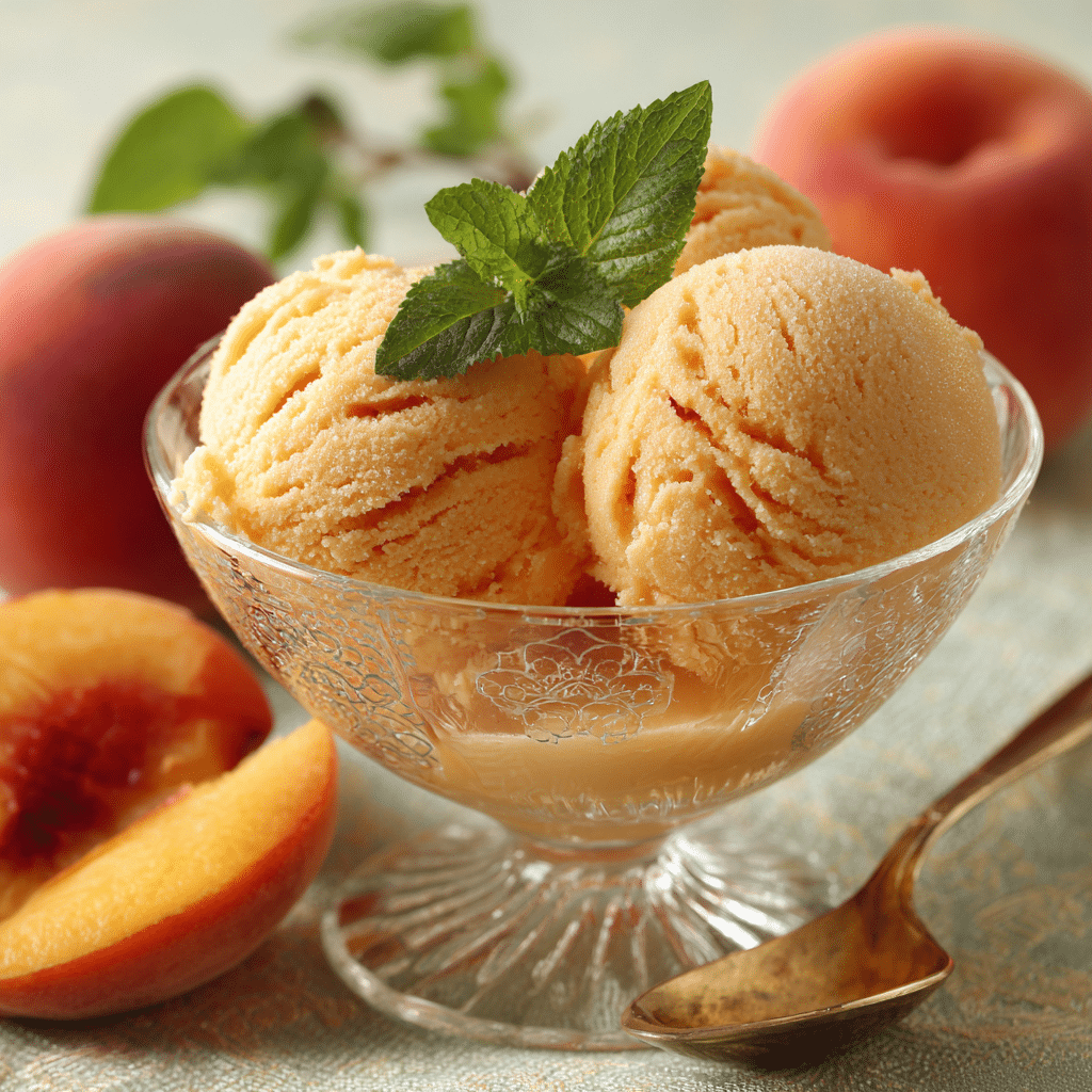 The Best Peach Sorbet Without Ice Cream Maker