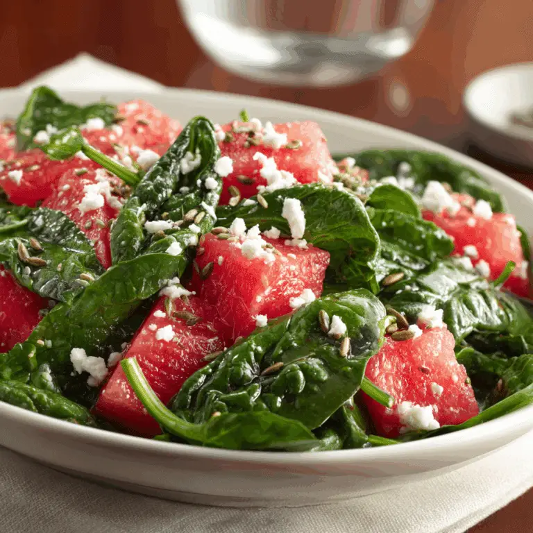 Watermelon Spinach Salad