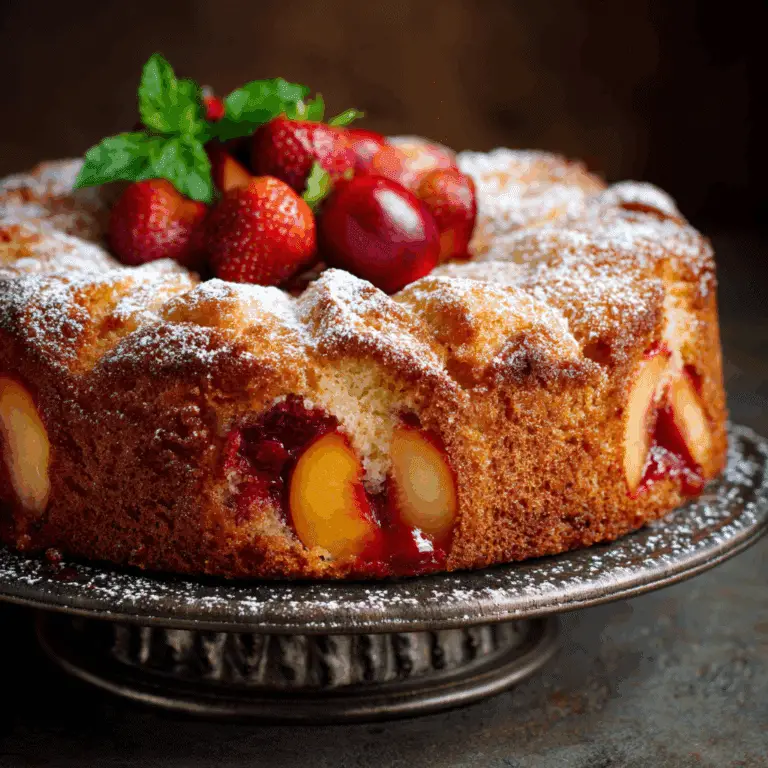 Strawberry Peach Cake