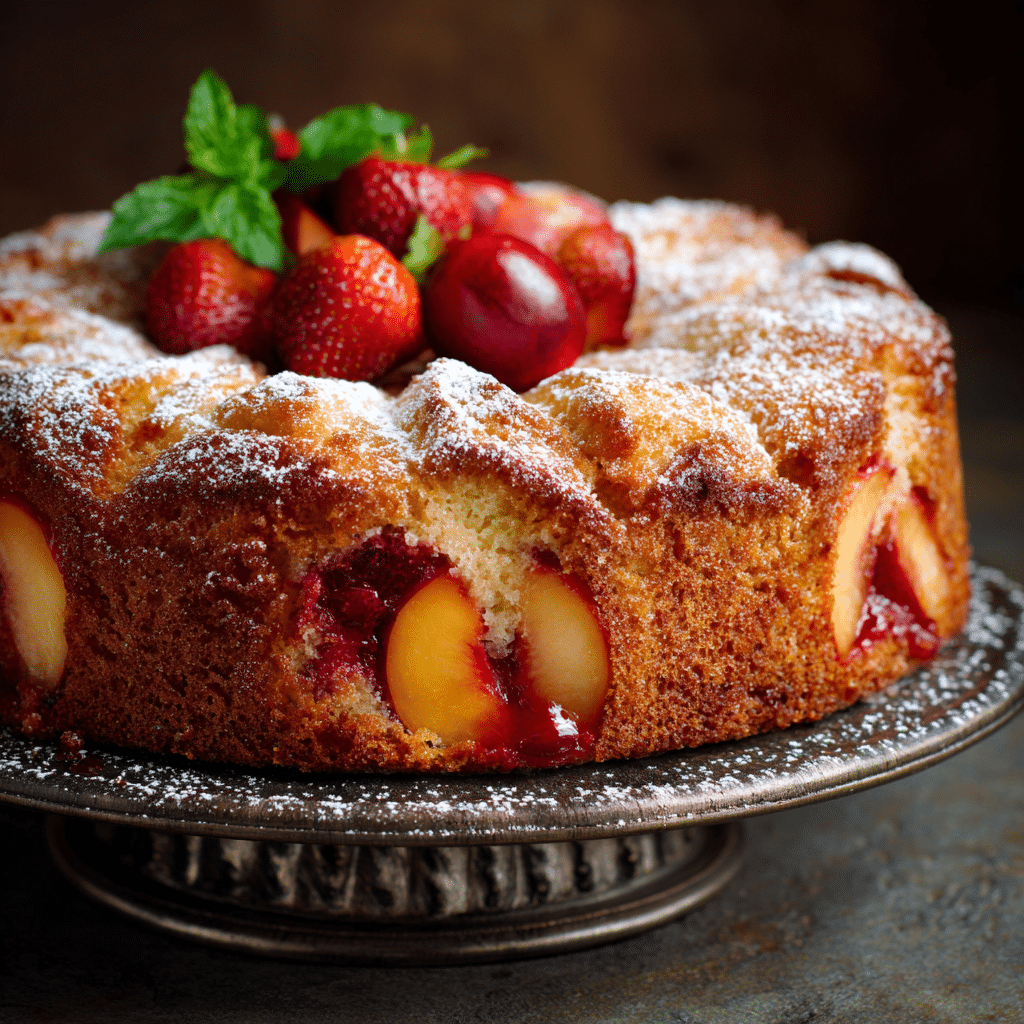 Strawberry Peach Cake