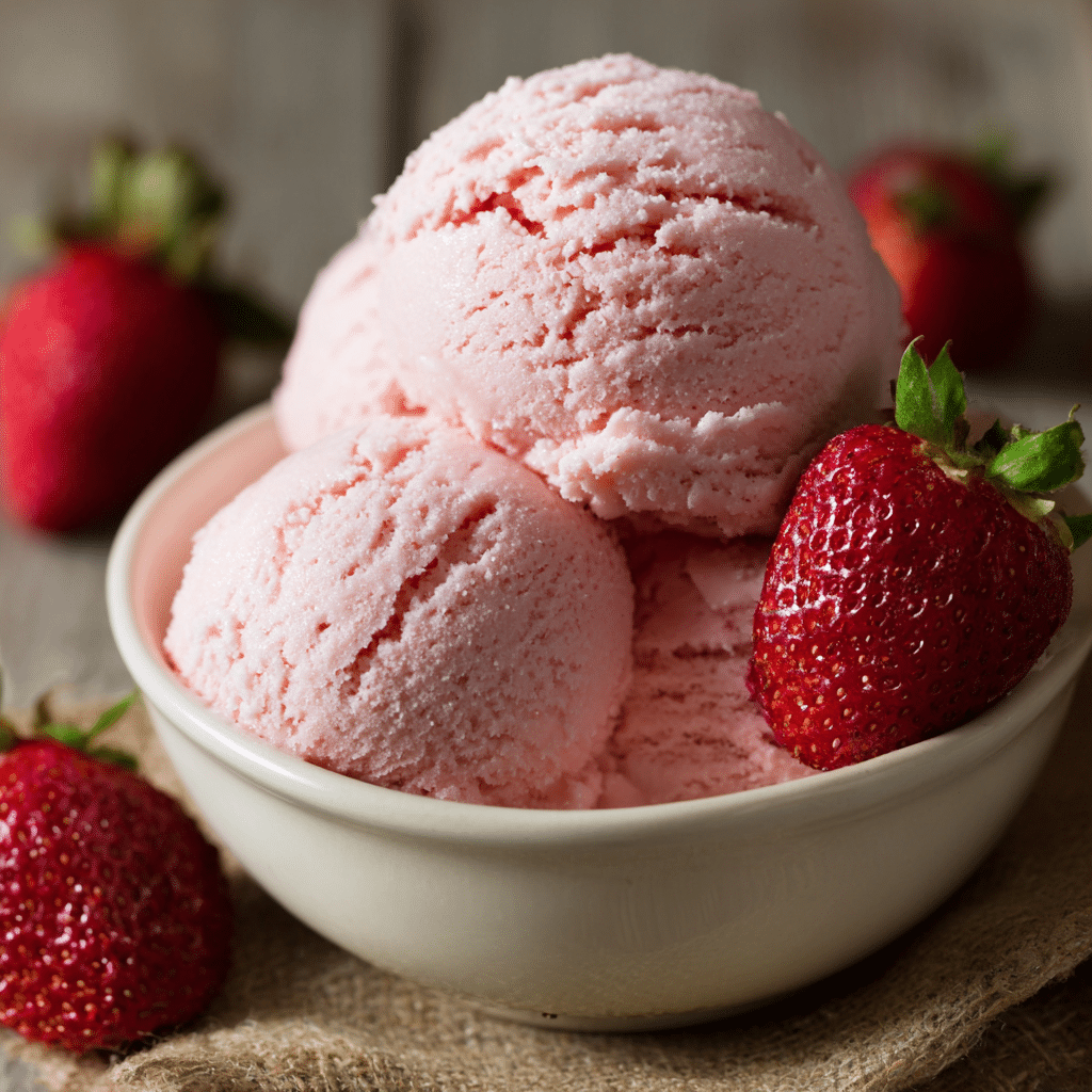 Homemade Strawberry Ice Cream
