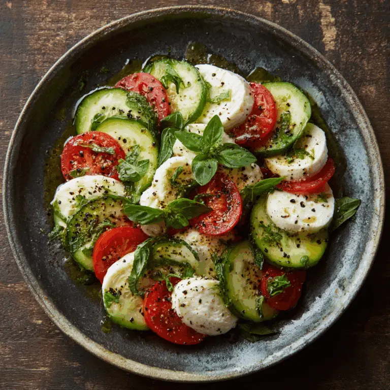 Fresh Cucumber Caprese Salad