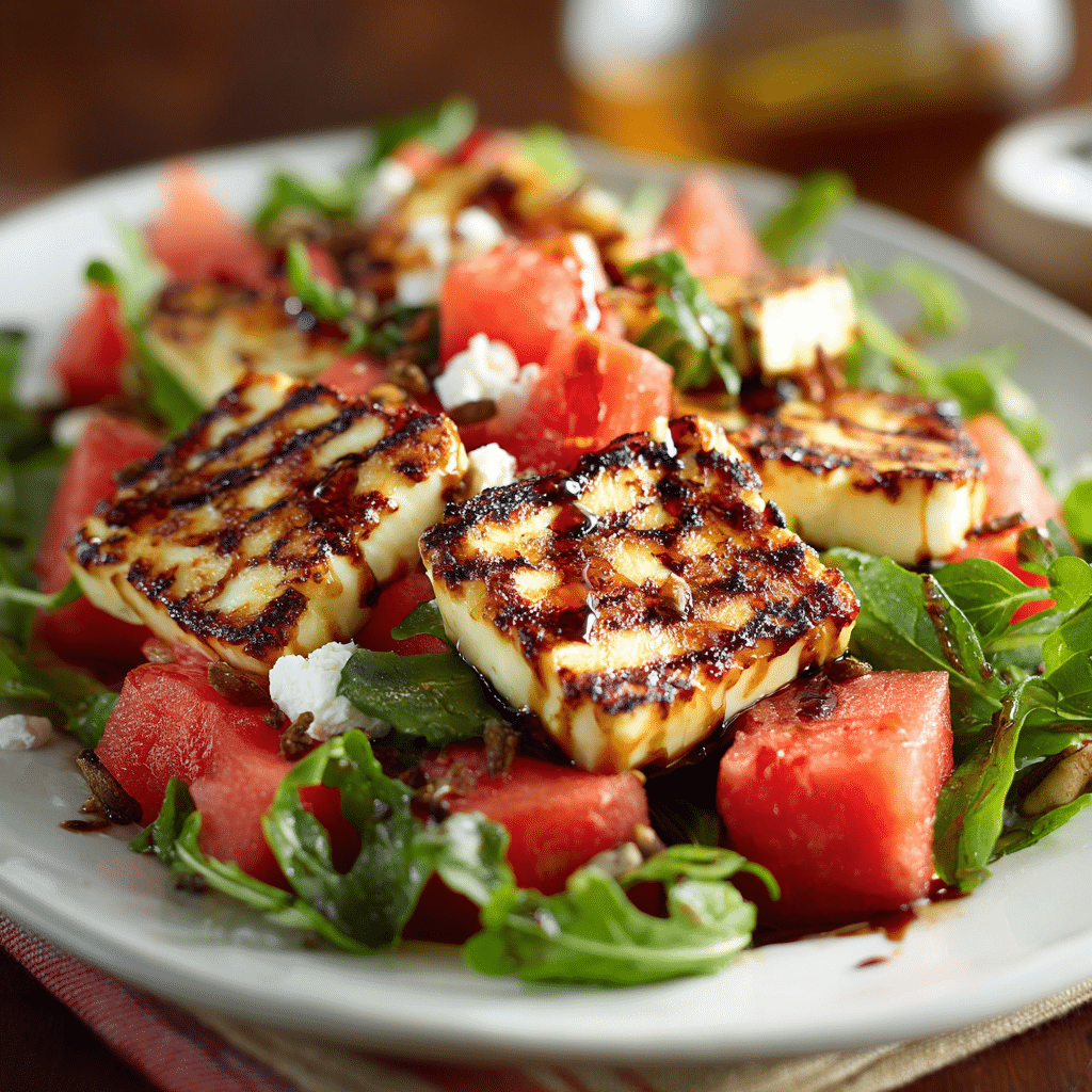 Grilled Halloumi and Watermelon Salad