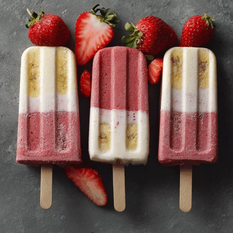 Strawberry Banana Popsicles