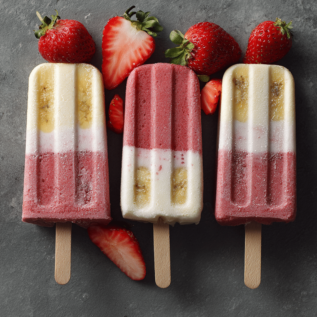 Strawberry Banana Popsicles