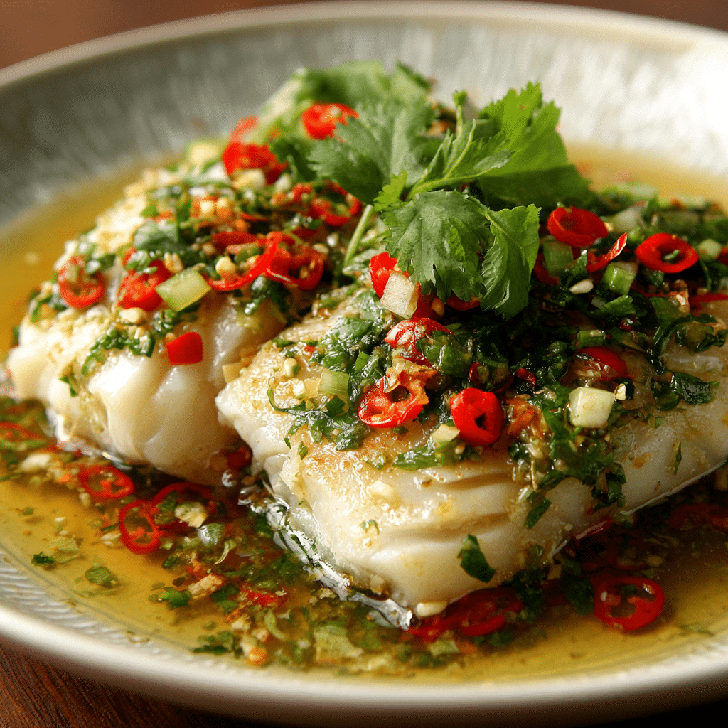 Thai Lime-Garlic Steamed Fish