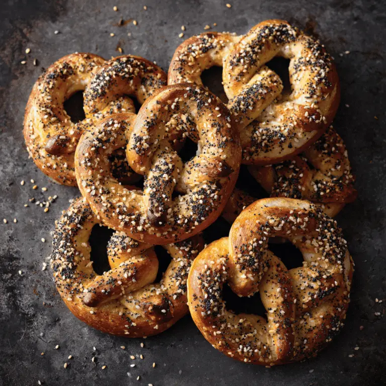 Homemade Pretzels – Soft Pretzels Topped with Sesame and Poppy Seeds