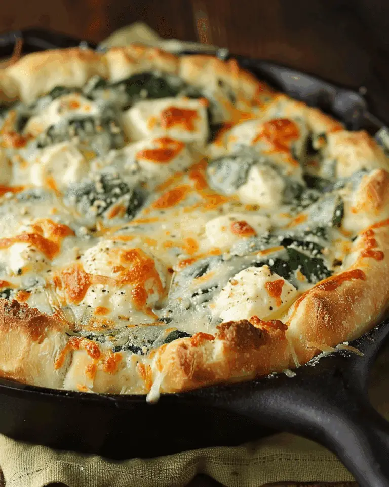 Skillet Bread Four Cheese Spinach Dip