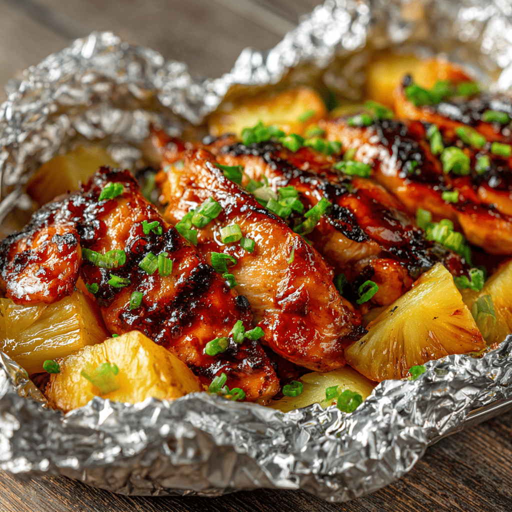 Teriyaki Pineapple Foil Packets