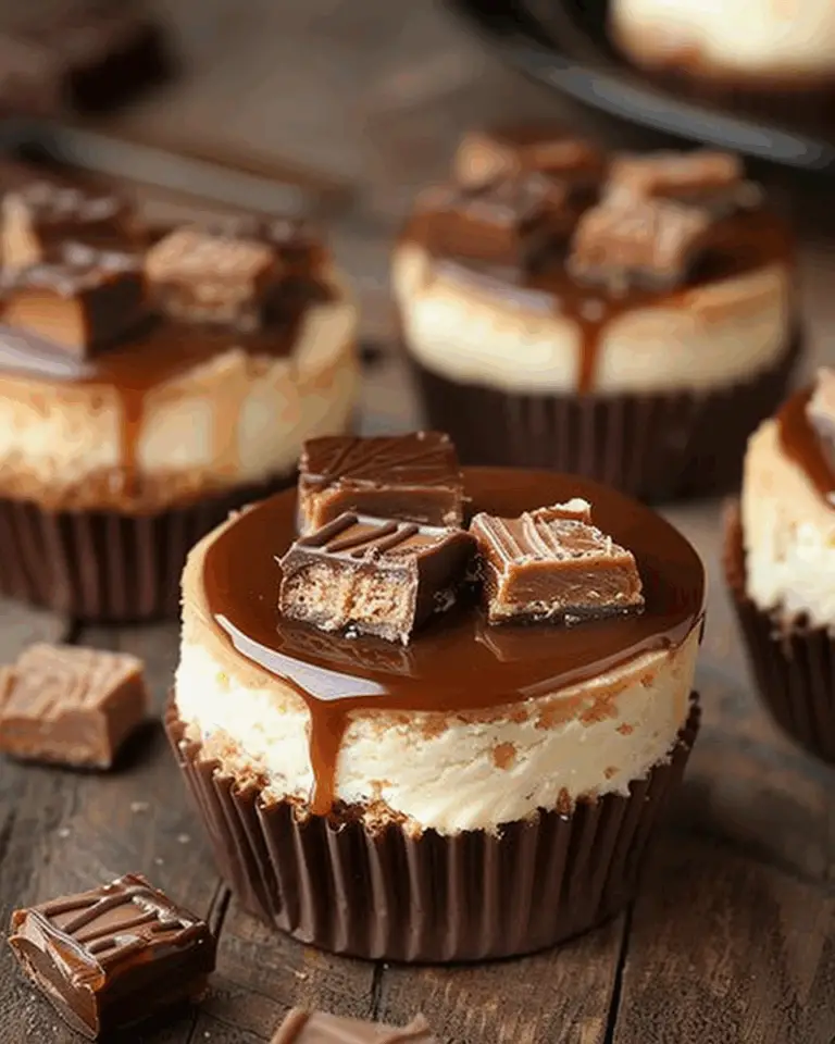 Mini Twix Caramel Cheesecakes