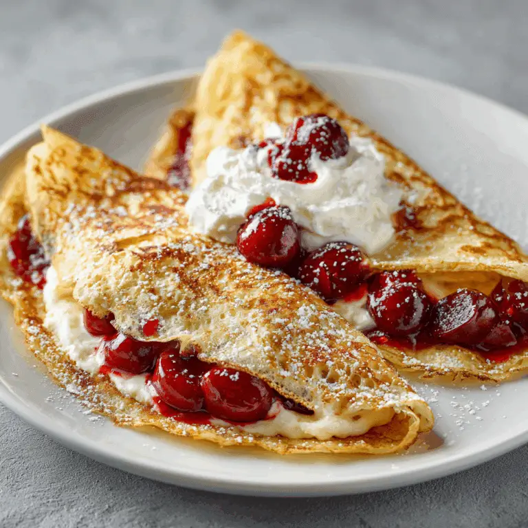 Cherry and Cream Cheese Crepes