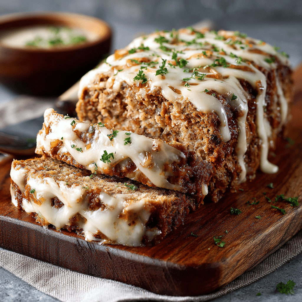 Crockpot French Onion Beefloaf