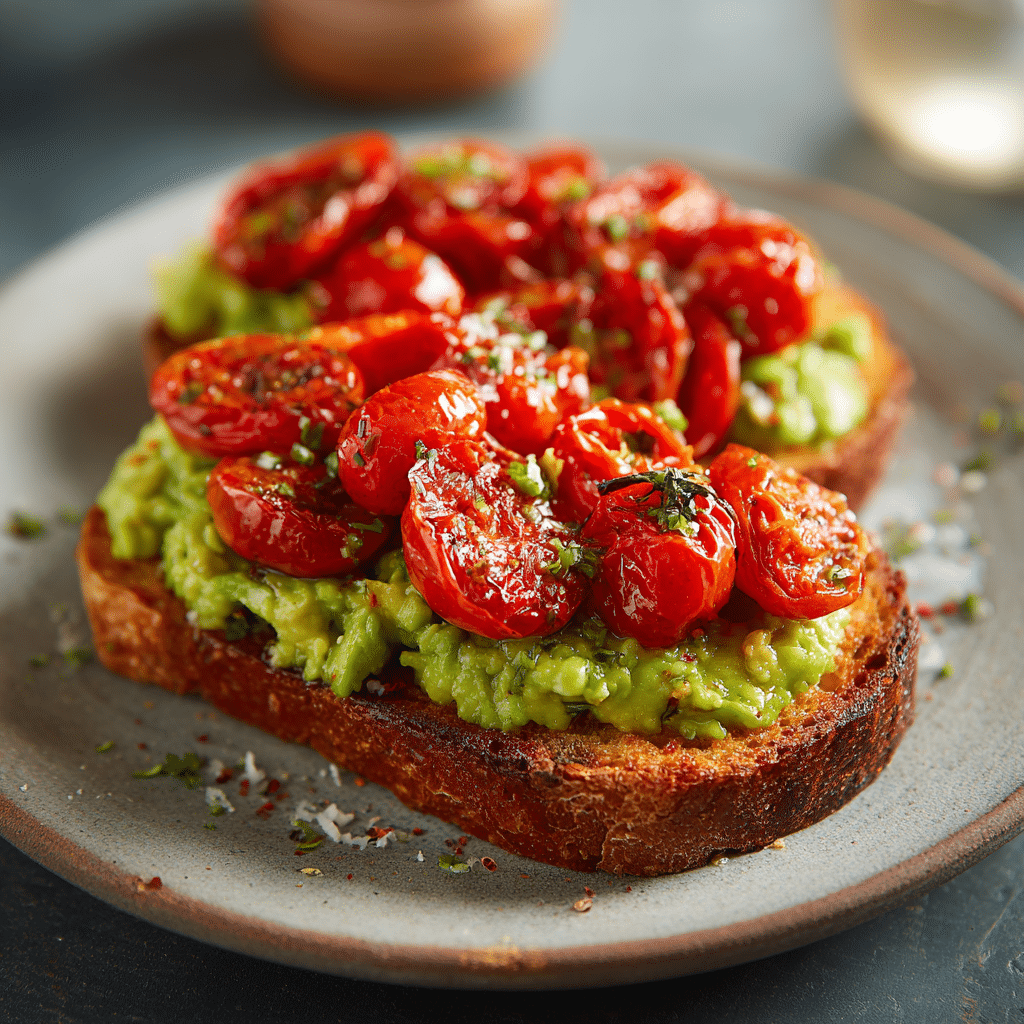 Grilled Tomato and Avocado Toast