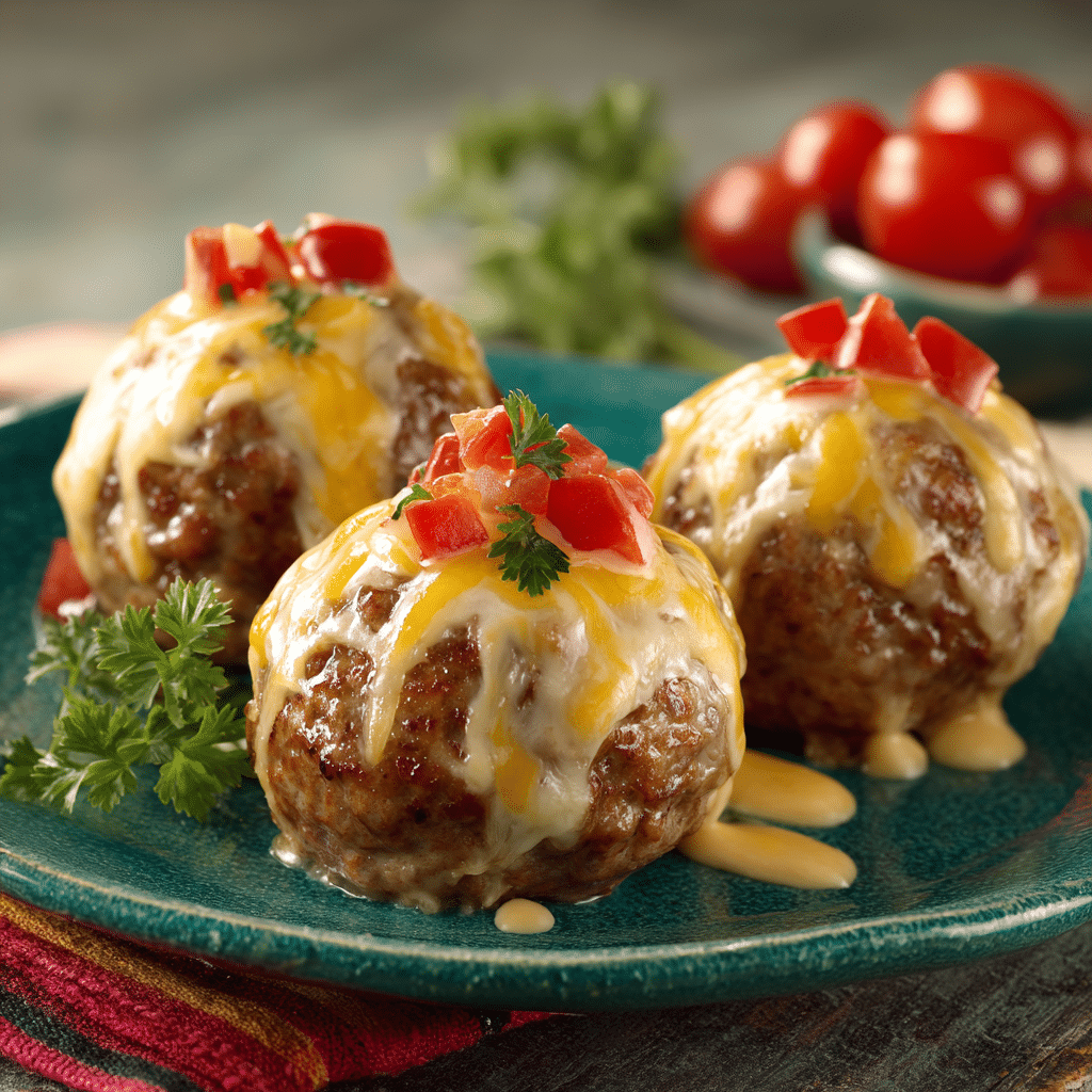Cheeseburger Stuffed Meatballs