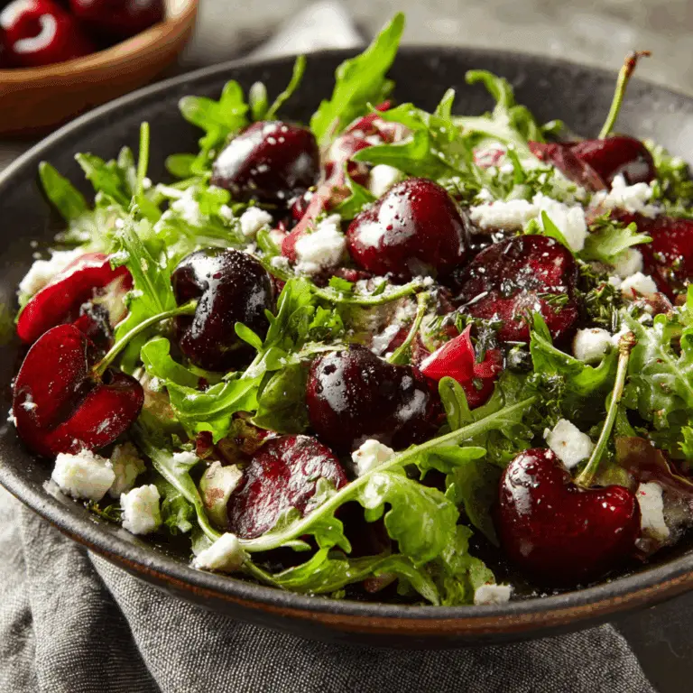 Vibrant Spring Mix Salad with Sweet Cherries and Feta