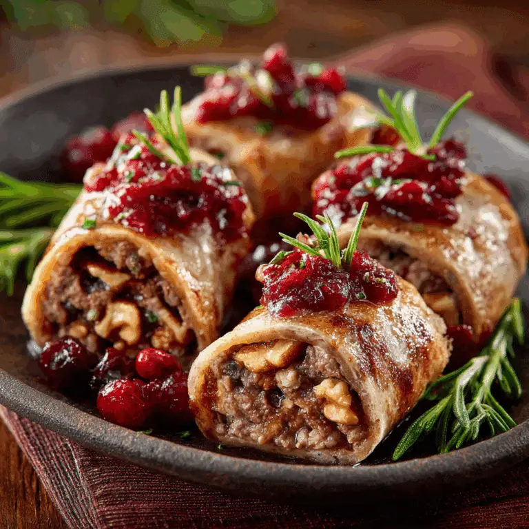 Ginger Cranberry & Walnut Crispy Beef Rolls