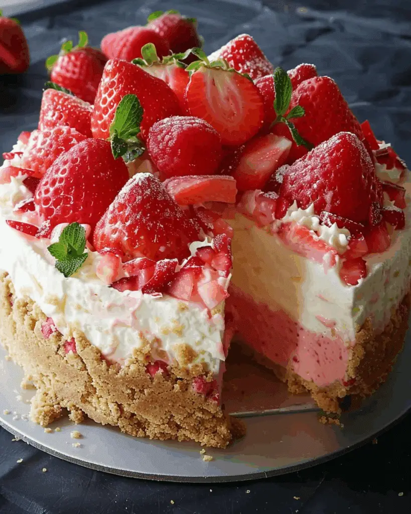 Strawberry Shortbread Cheesecake