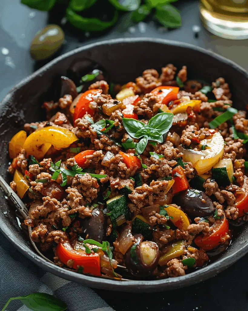 Mediterranean Ground Beef Stir-Fry