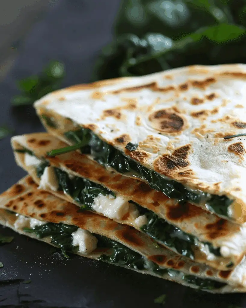 Spinach and Feta Quesadillas: Fresh, Cheesy, and Perfectly Savory