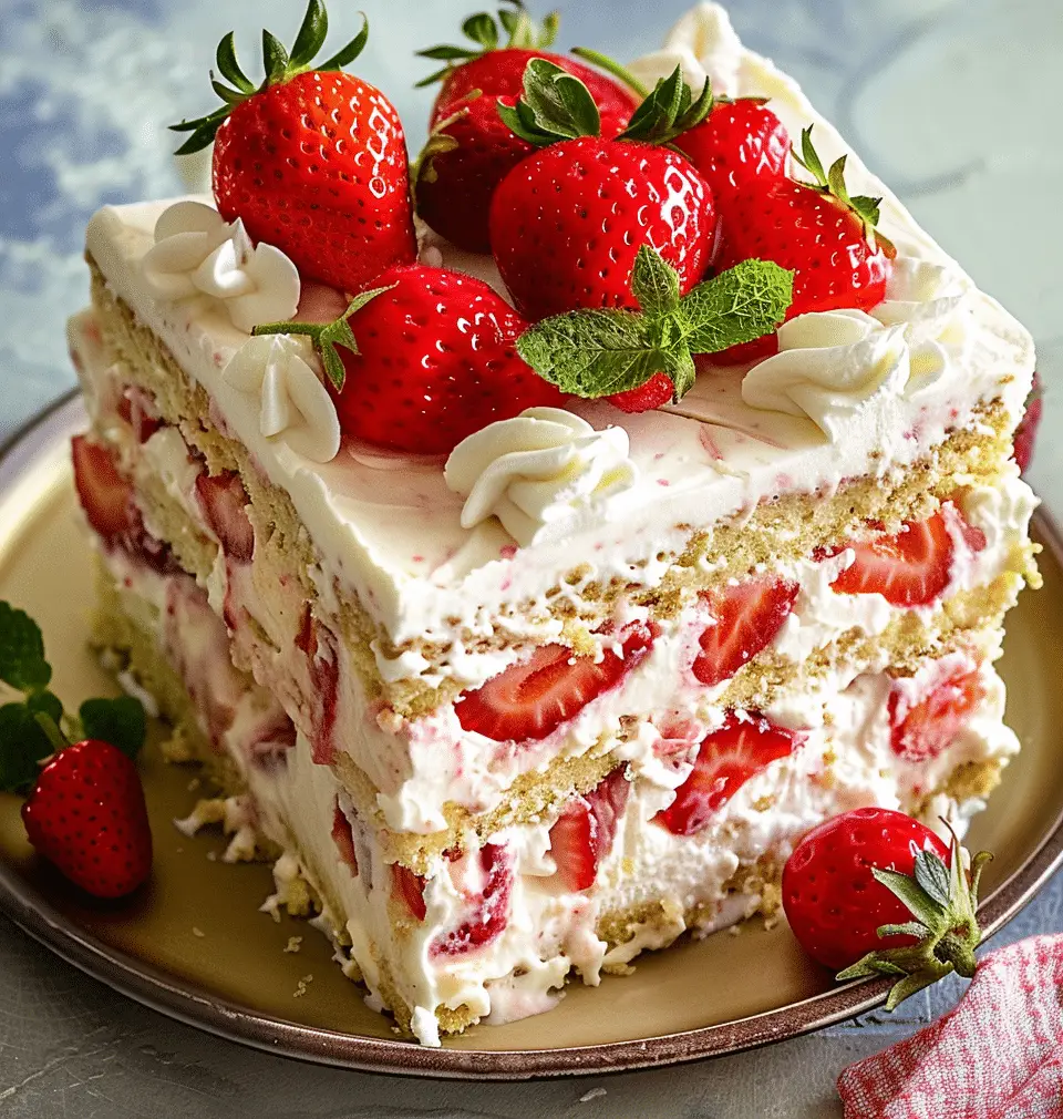 Strawberry Cream Cheese Icebox Cake