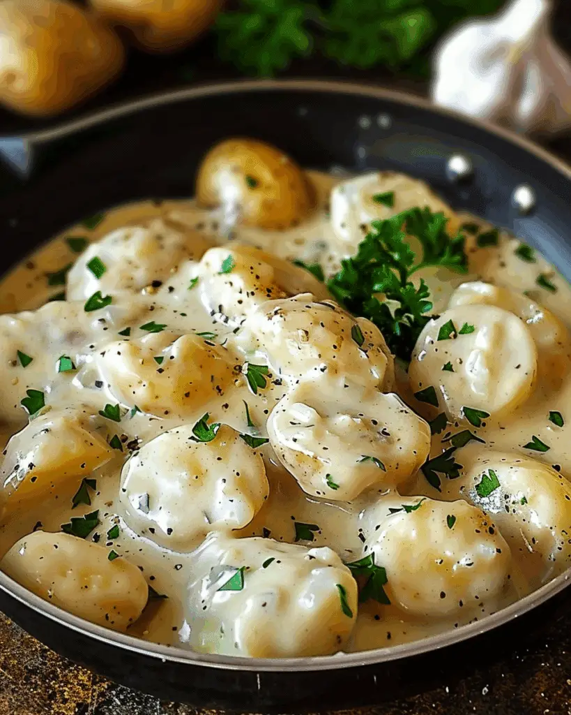 Creamy Garlic Sauce Baby Potatoes