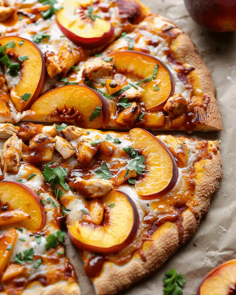 Peach BBQ Chicken Pizza