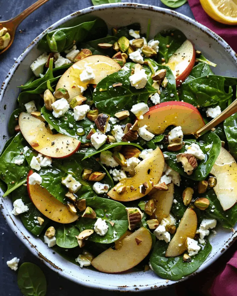 Apple Spinach Salad with Honey-Mustard Lemon Dressing
