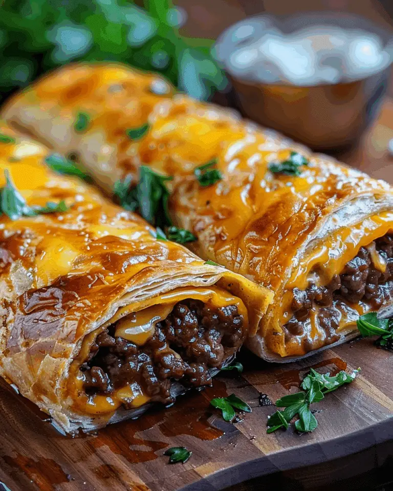 Easy Garlic Butter Beef Cheeseburger Rollups