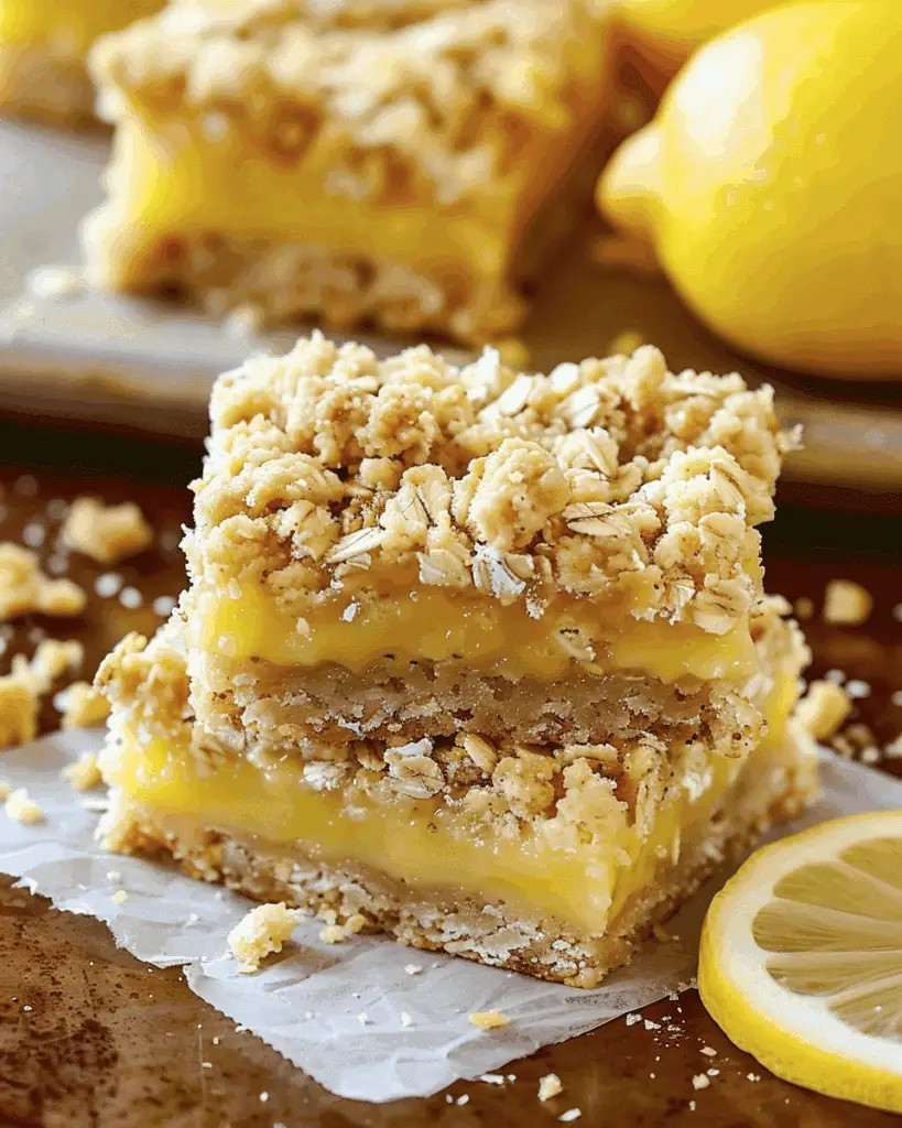 Lemon Oatmeal Crumble Bars