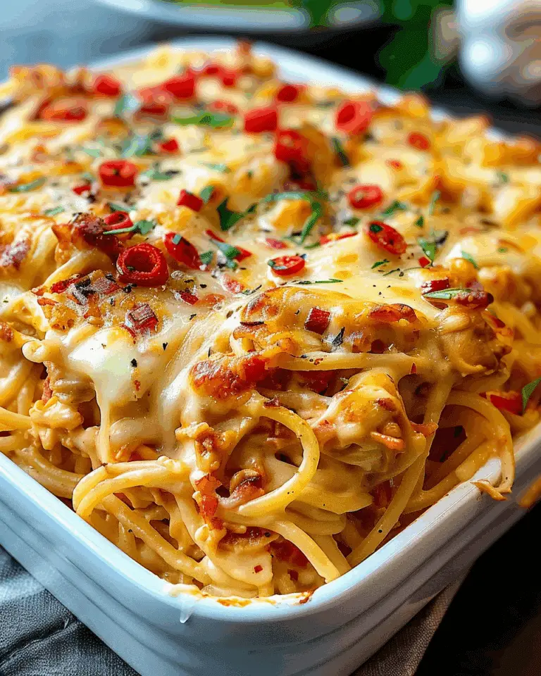 Spicy Southern Cheesy Chicken Spaghetti Casserole
