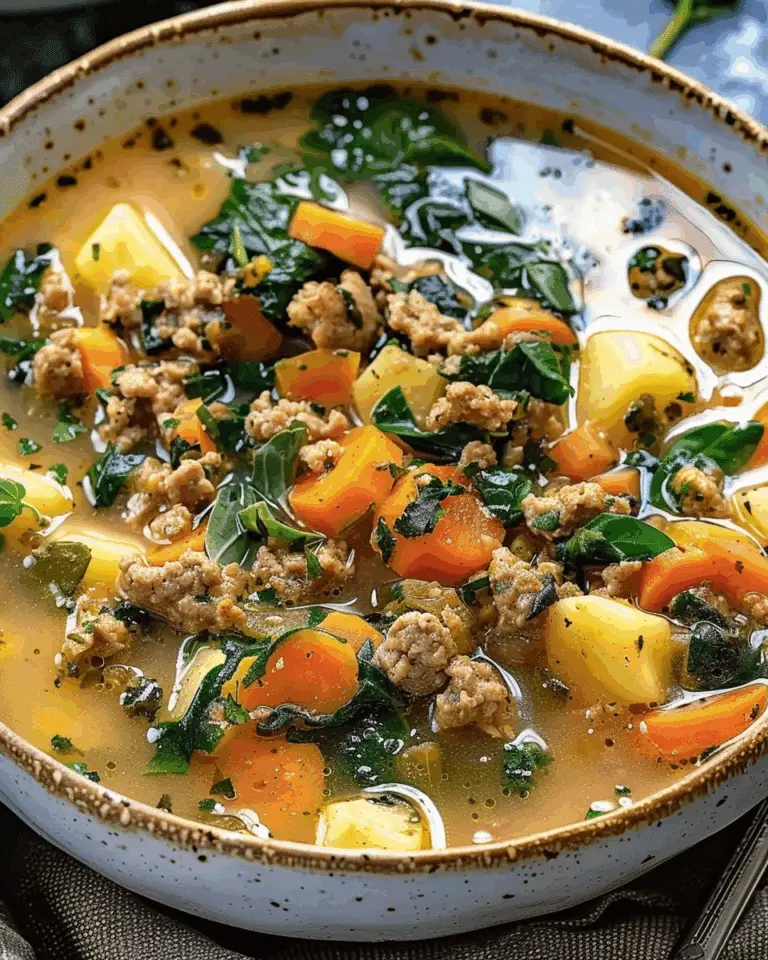 Italian Sausage Potato Soup with Carrots & Spinach