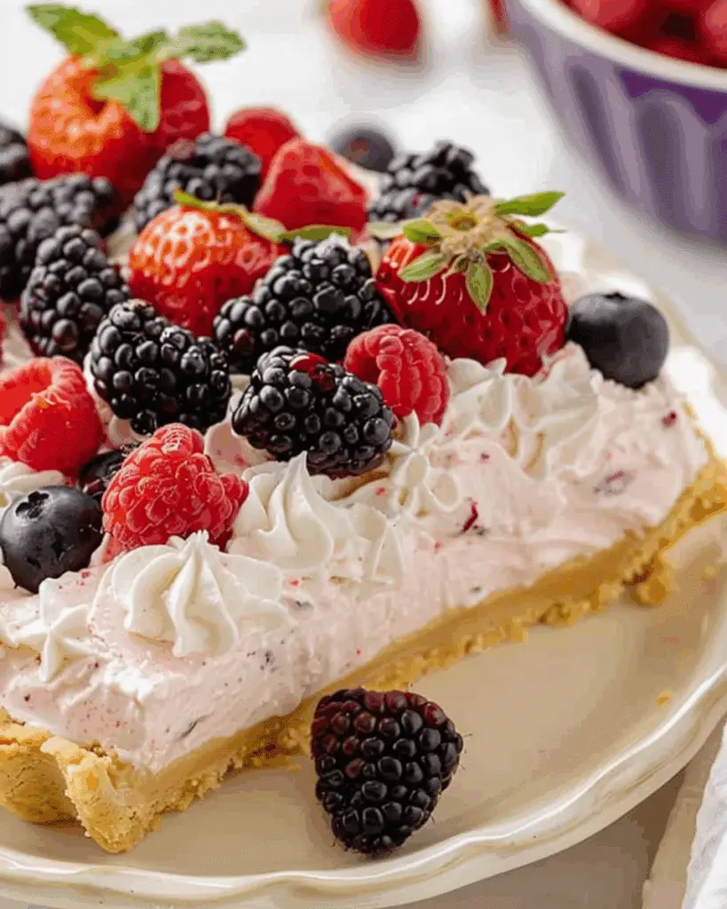 No Bake Berry Cream Pie for the Summer!