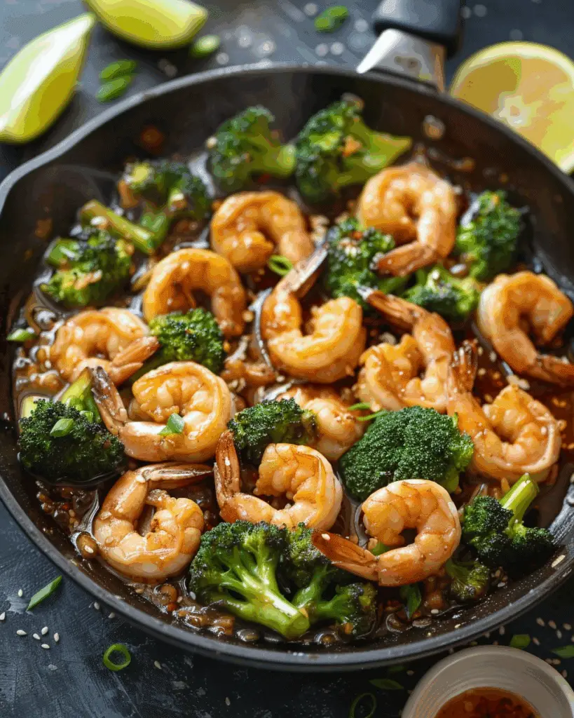 Shrimp and Broccoli Stir Fry in Garlic Sauce