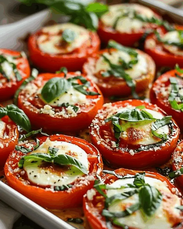 Baked Tomatoes with Parmesan, Mozzarella, and Fresh Basil