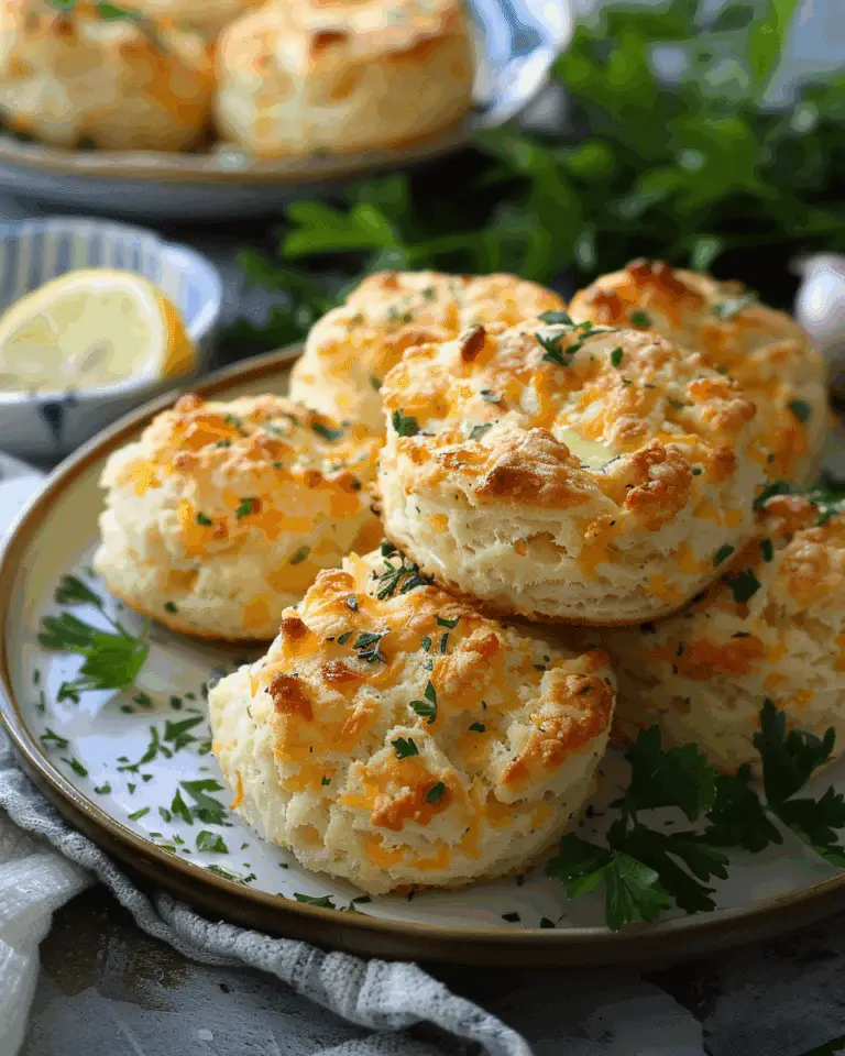 Crab Stuffed Cheddar Bay Biscuits with Lemon Butter