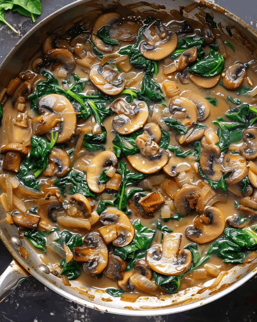 Sautéed Spinach, Mushrooms, and Caramelized Onions