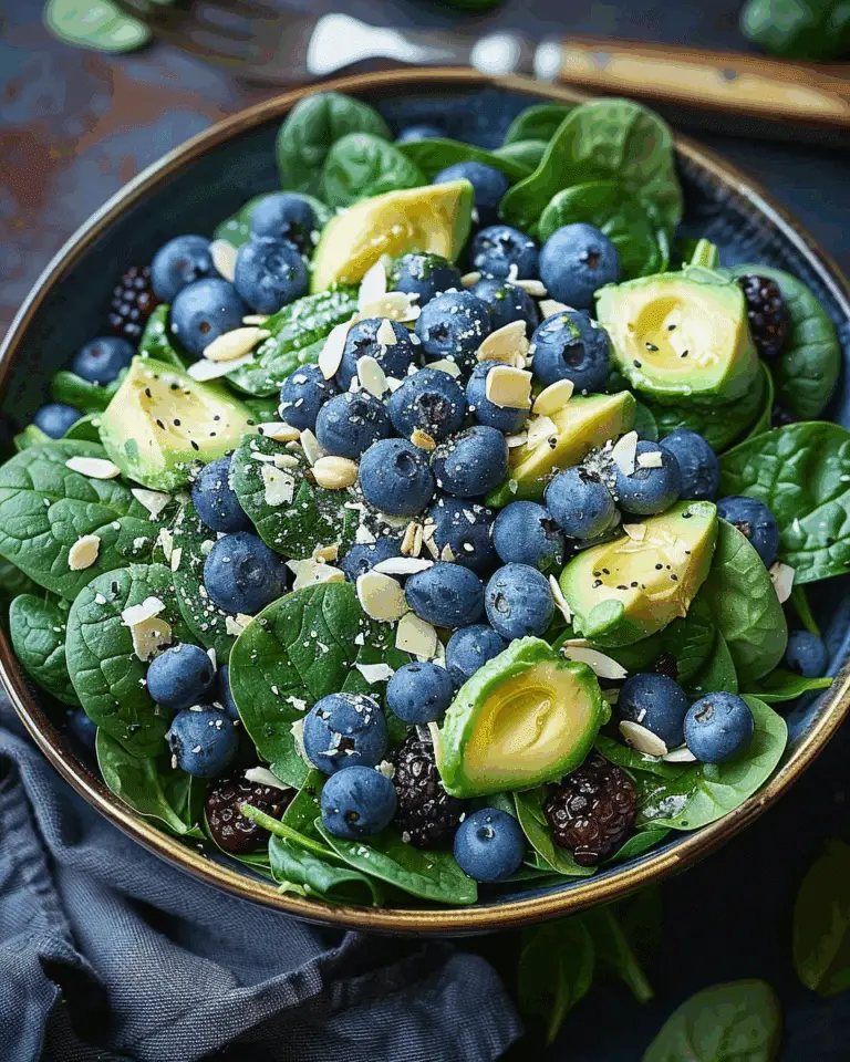 Blueberry Broccoli Spinach Salad