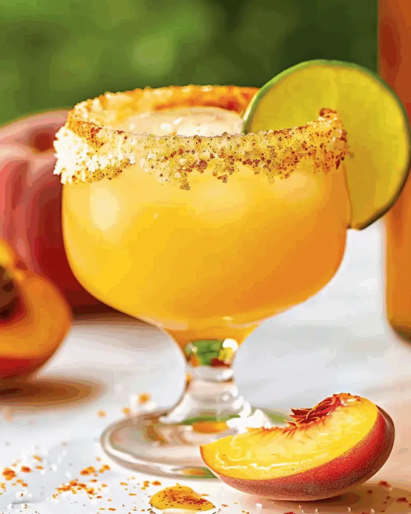 Spicy Peach Margarita with Hot Honey