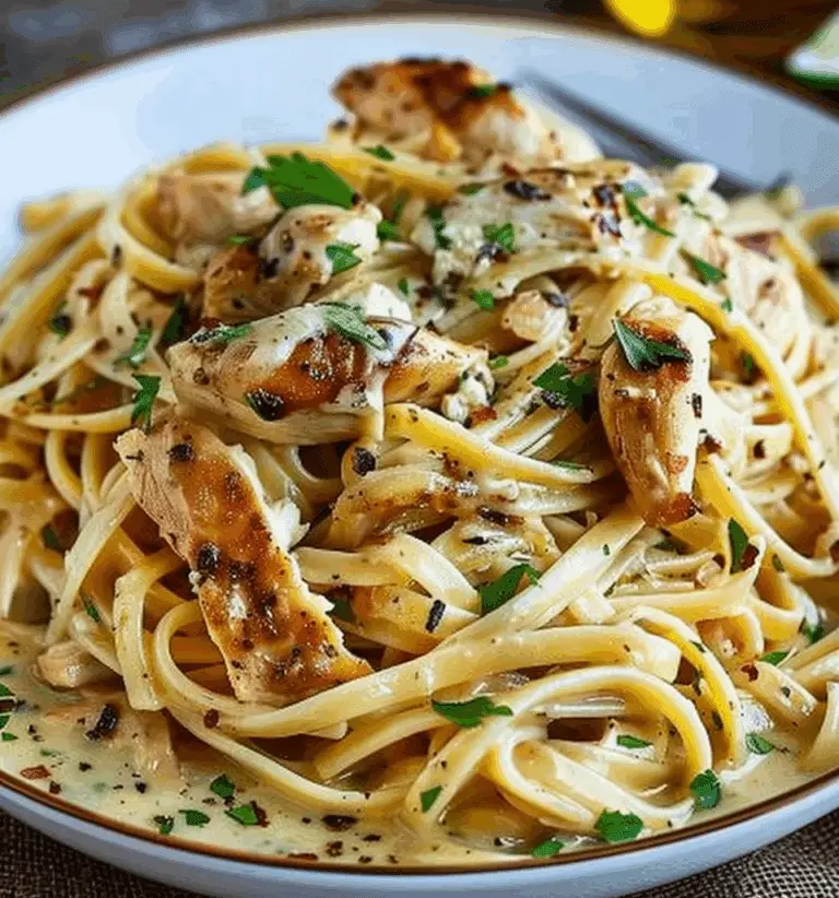 Creamy Cajun Chicken Linguine with Garlic Mozzarella Sauce