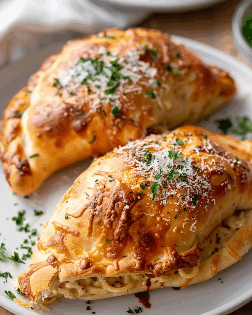 Chicken Alfredo Air Fryer Calzones