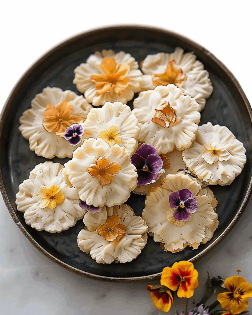 Butter Cookies with Edible Flowers