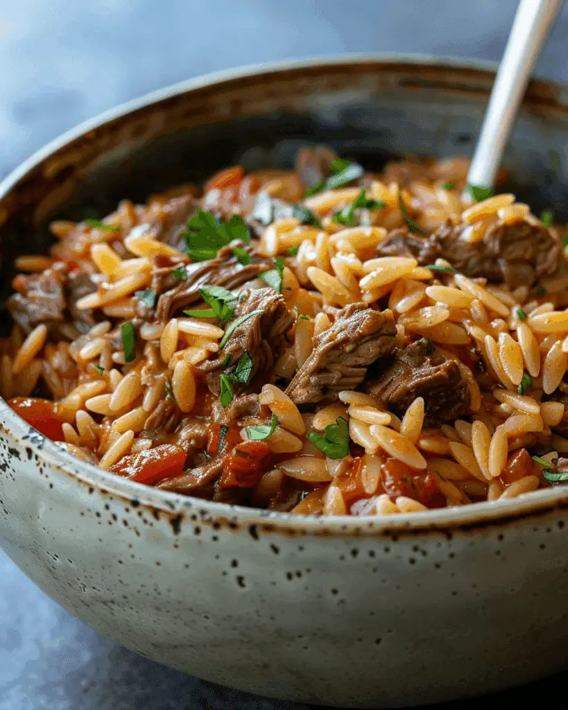 Beef Giouvetsi (Greek Beef Orzo Pasta)