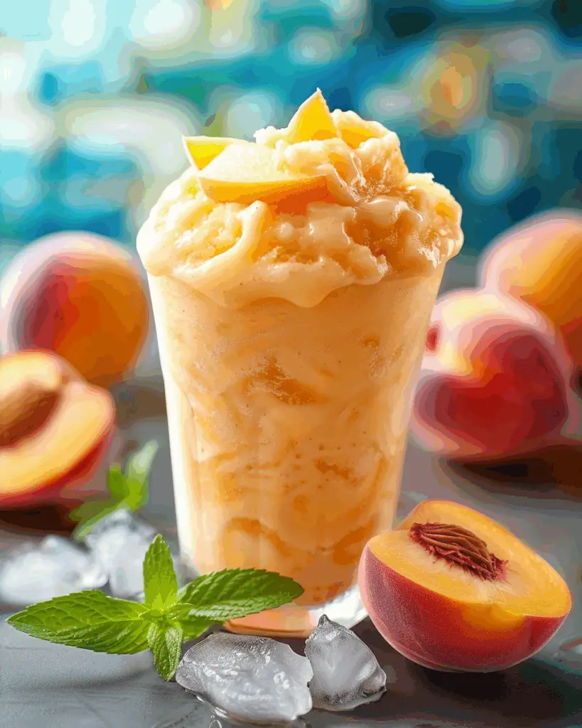 Refreshing Homemade Peach Slurpee