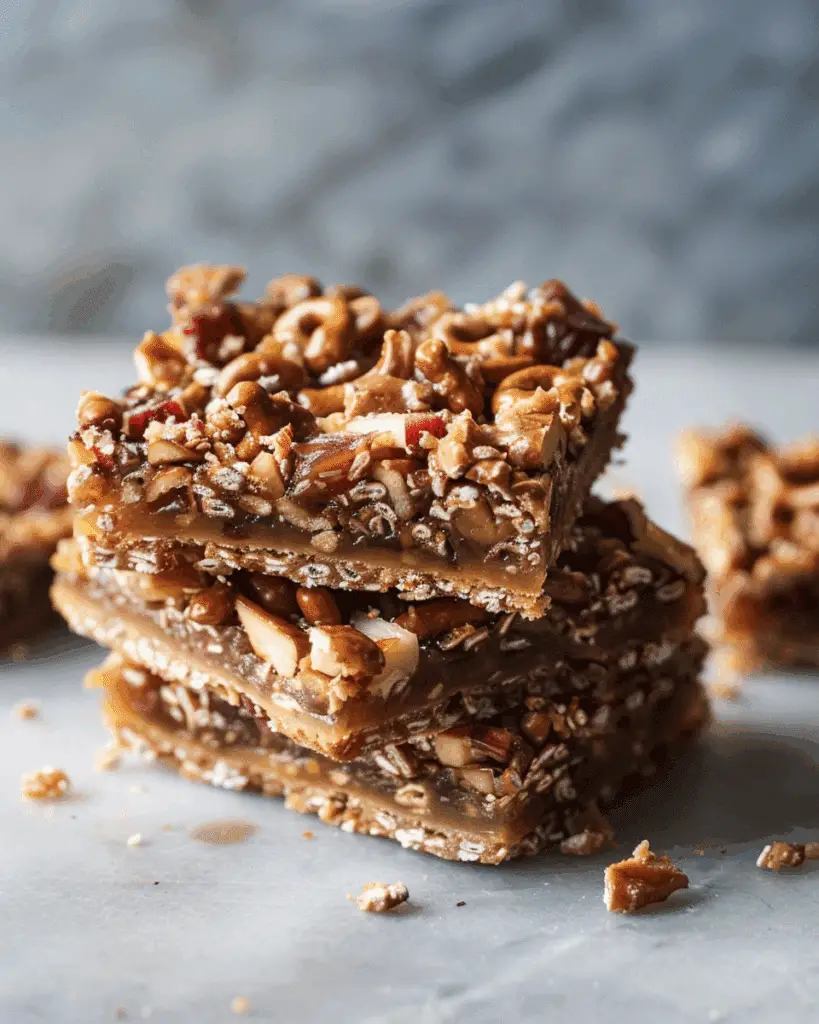 Rhubarb Pretzel Toffee Crunch Bars