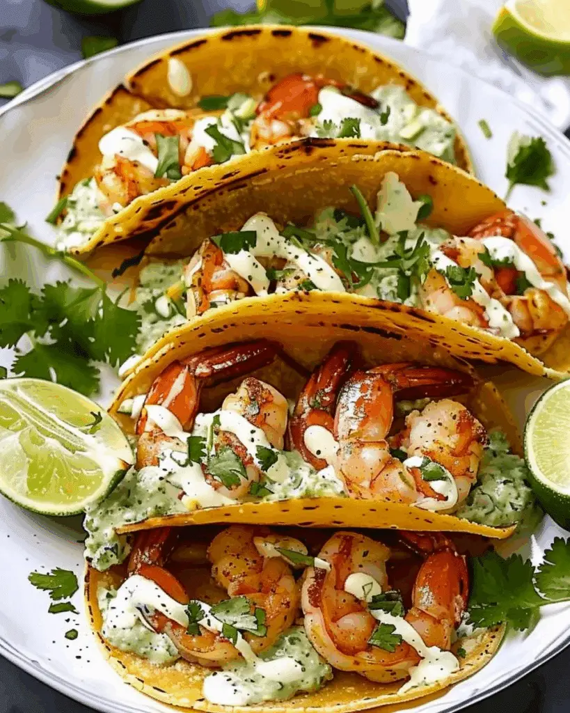 The Best Summer Shrimp Tacos with Creamy Cilantro-Lime Sauce