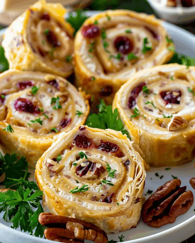 Creamy Chicken Cranberry Pecan Pinwheels