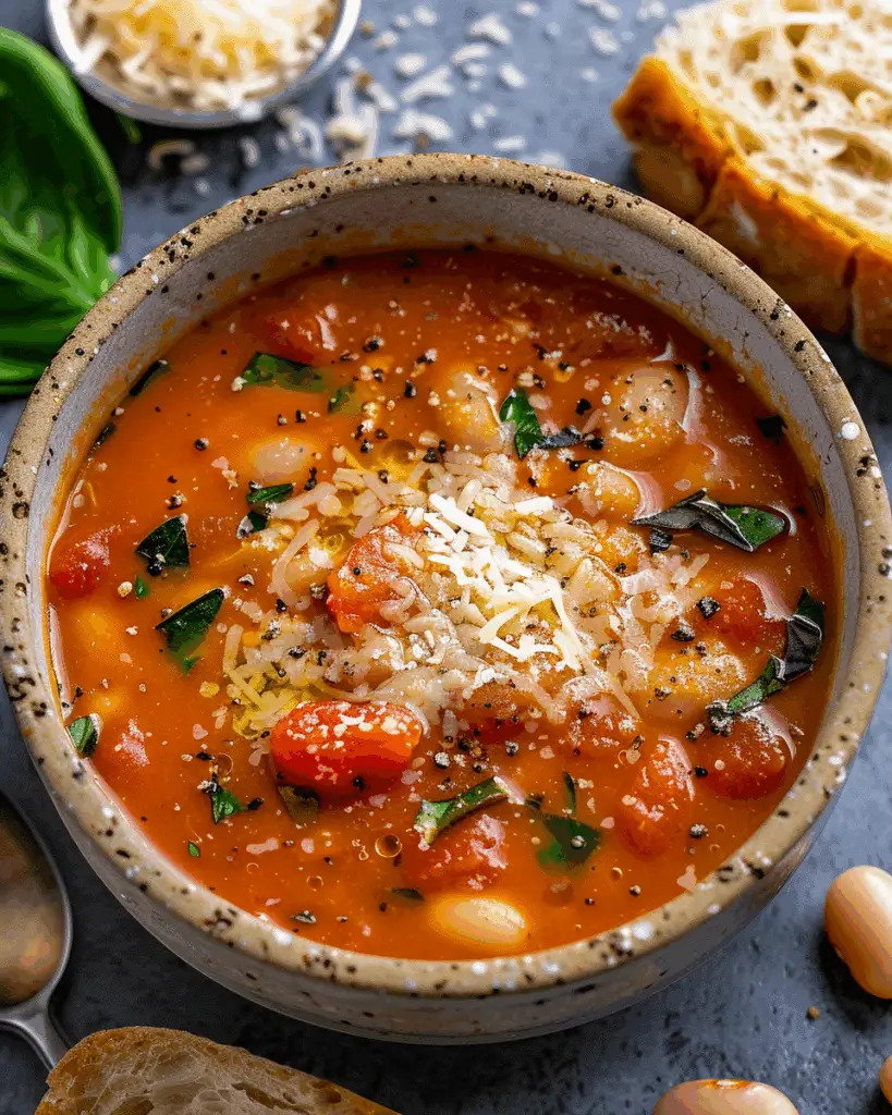 Parmesan Tomato Cannellini Bean Soup