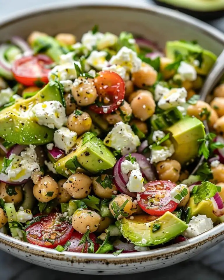 Chickpea Feta Avocado Salad