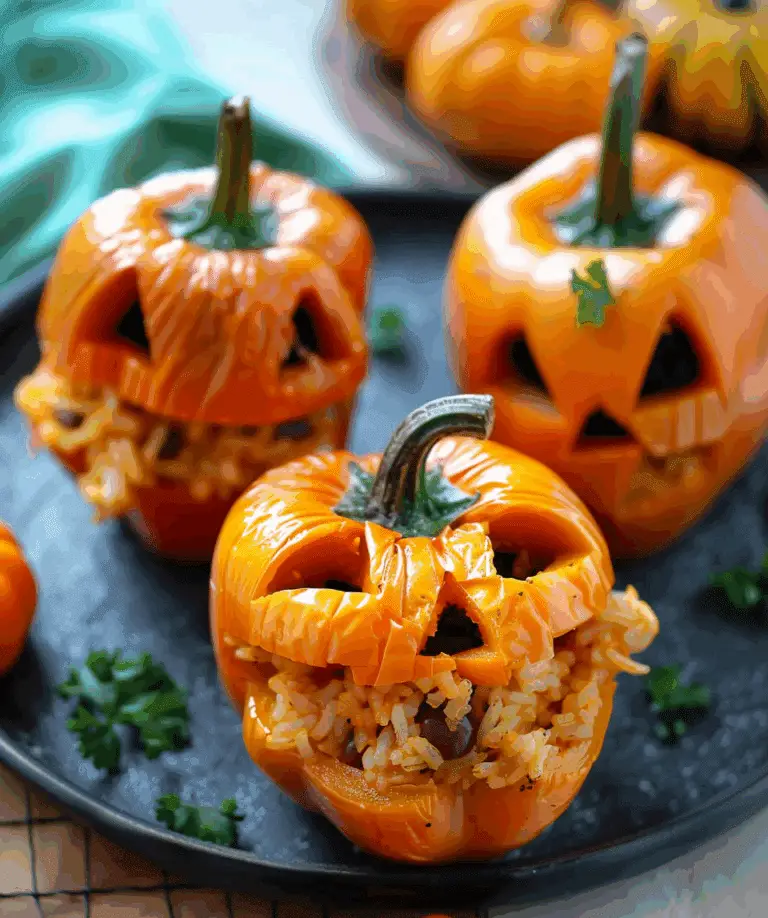 Shredded Chicken & Rice Stuffed Peppers